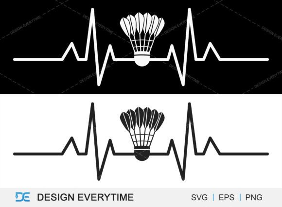 Badminton with Pulse SVG Design