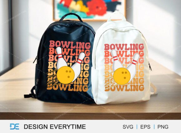 Bowling Typography SVG Design Graphics