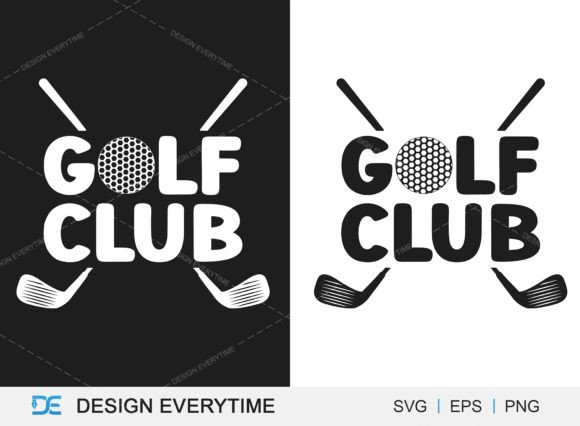 Golf Club Typography SVG Design Graphics