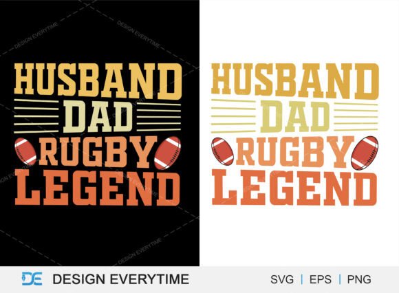 Husband Dad Rugby Legend Typography Graphics