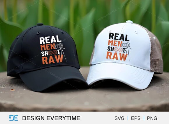 Real Men Shoot Raw Typography SVG Design